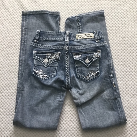 ROCK & ROLL COWGIRL JEAN WITH BLING DETAIL SZ 26X34 NWOT - Picture 3 of 8